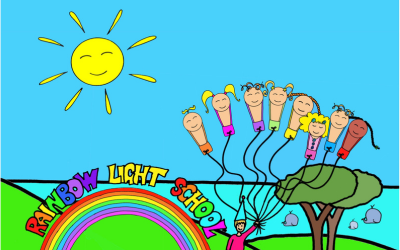 Coloured balloons at Rainbow Light School